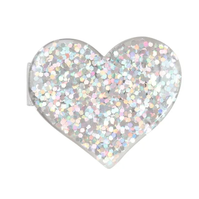 1/5/12 Pcs Shiny Glitter Elastic Hair Band Heart Star Hair Tie Kids Korean Hair Rope Crwon Kawaii Kids Rabbit Hair Accessories
