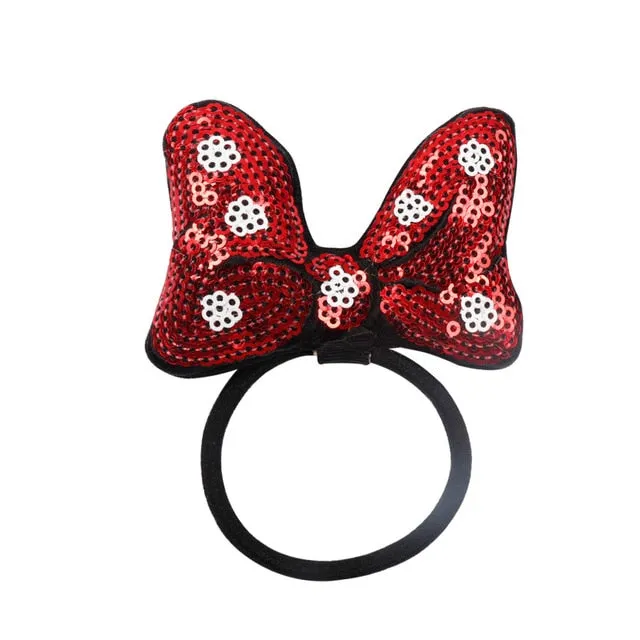 1/5/12 Pcs Shiny Glitter Elastic Hair Band Heart Star Hair Tie Kids Korean Hair Rope Crwon Kawaii Kids Rabbit Hair Accessories