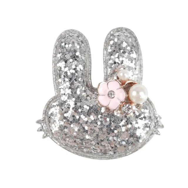 1/5/12 Pcs Shiny Glitter Elastic Hair Band Heart Star Hair Tie Kids Korean Hair Rope Crwon Kawaii Kids Rabbit Hair Accessories