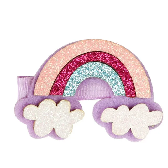 1/5/12 Pcs Shiny Glitter Elastic Hair Band Heart Star Hair Tie Kids Korean Hair Rope Crwon Kawaii Kids Rabbit Hair Accessories