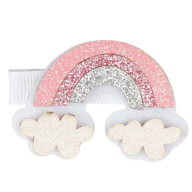 1/5/12 Pcs Shiny Glitter Elastic Hair Band Heart Star Hair Tie Kids Korean Hair Rope Crwon Kawaii Kids Rabbit Hair Accessories