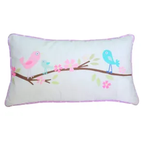 17 x 27 Kids Girls Purple Blue Birds Pillow Cute Birdie Pattern Green