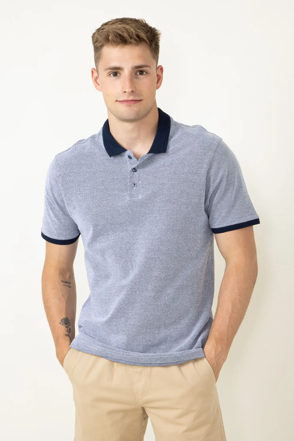 1897 Original Contrast Polo Shirt for Men in Navy | 5PP1143M-NAVY