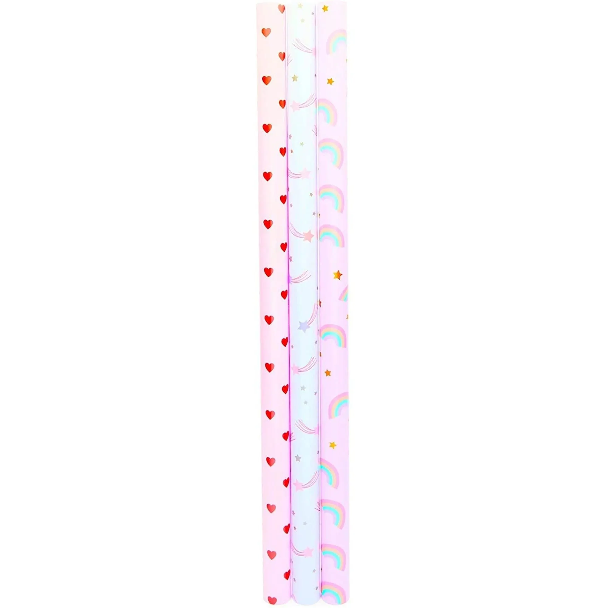 3 Roll Pink Wrapping Paper All Occasion Gift Wrap For Kids Birthday