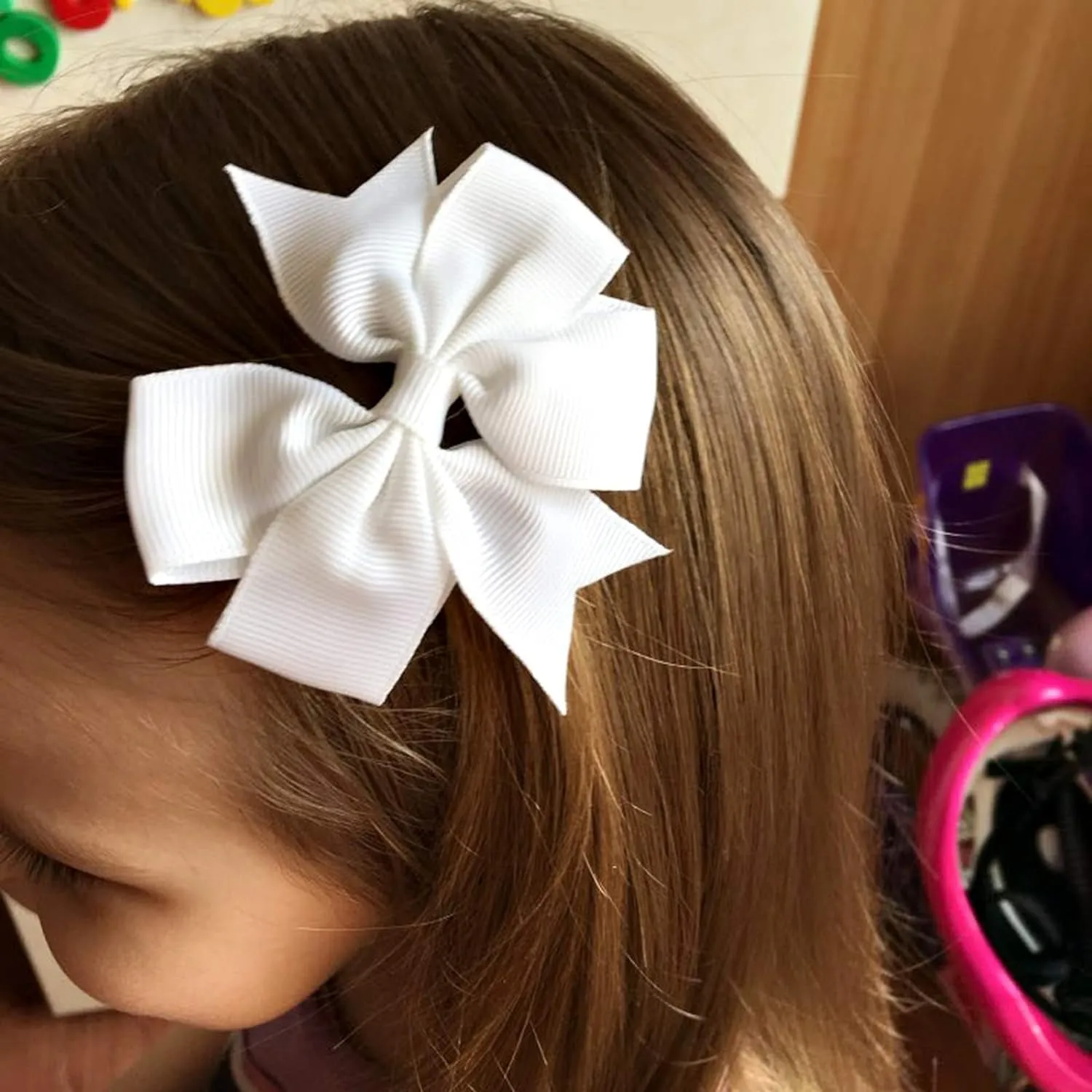 40Piece 3 Inch Boutique Grosgrain Ribbon Pinwheel Hair Bows Alligator Clips for Girls Babies Toddlers Accessories Teens in Pairs