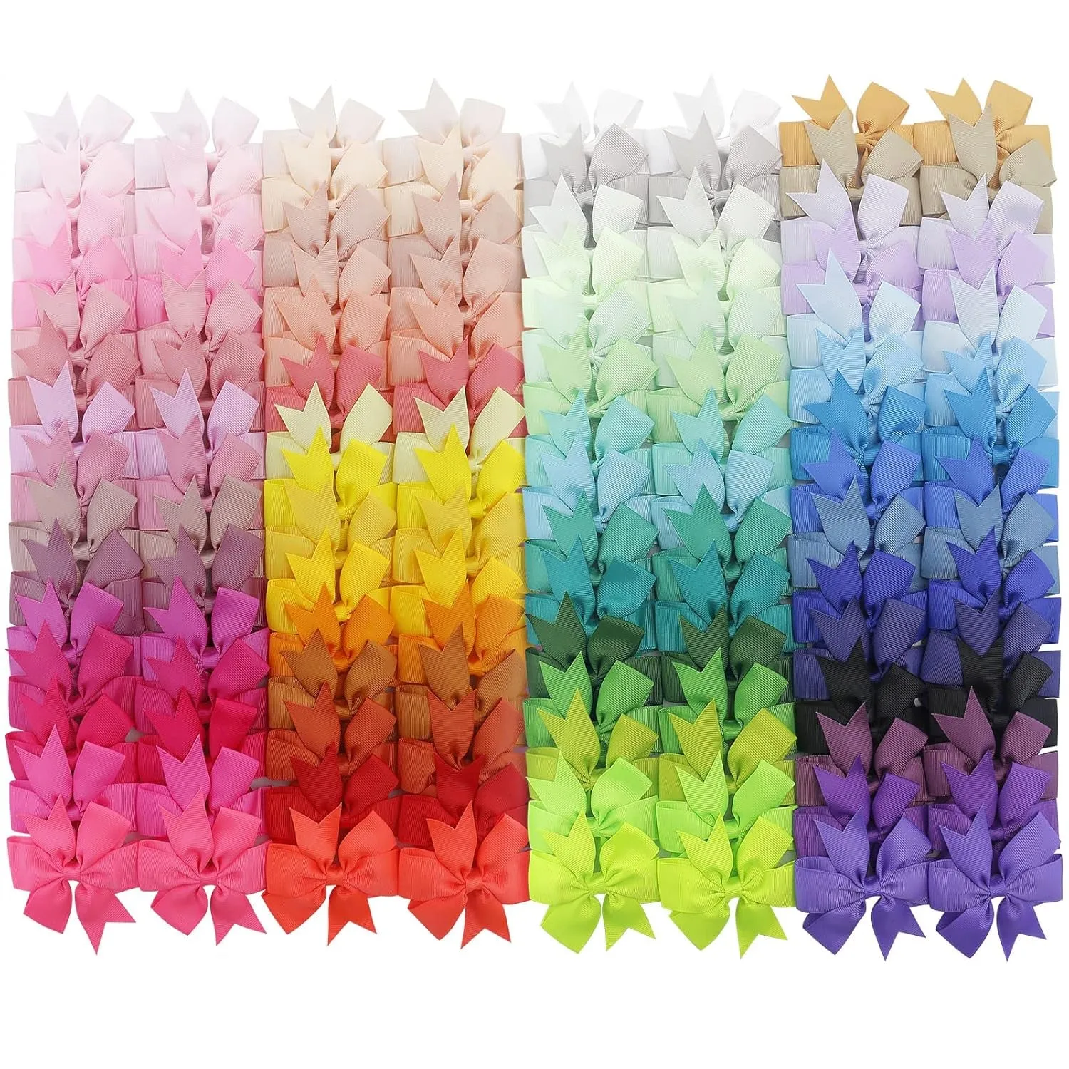 40Piece 3 Inch Boutique Grosgrain Ribbon Pinwheel Hair Bows Alligator Clips for Girls Babies Toddlers Accessories Teens in Pairs