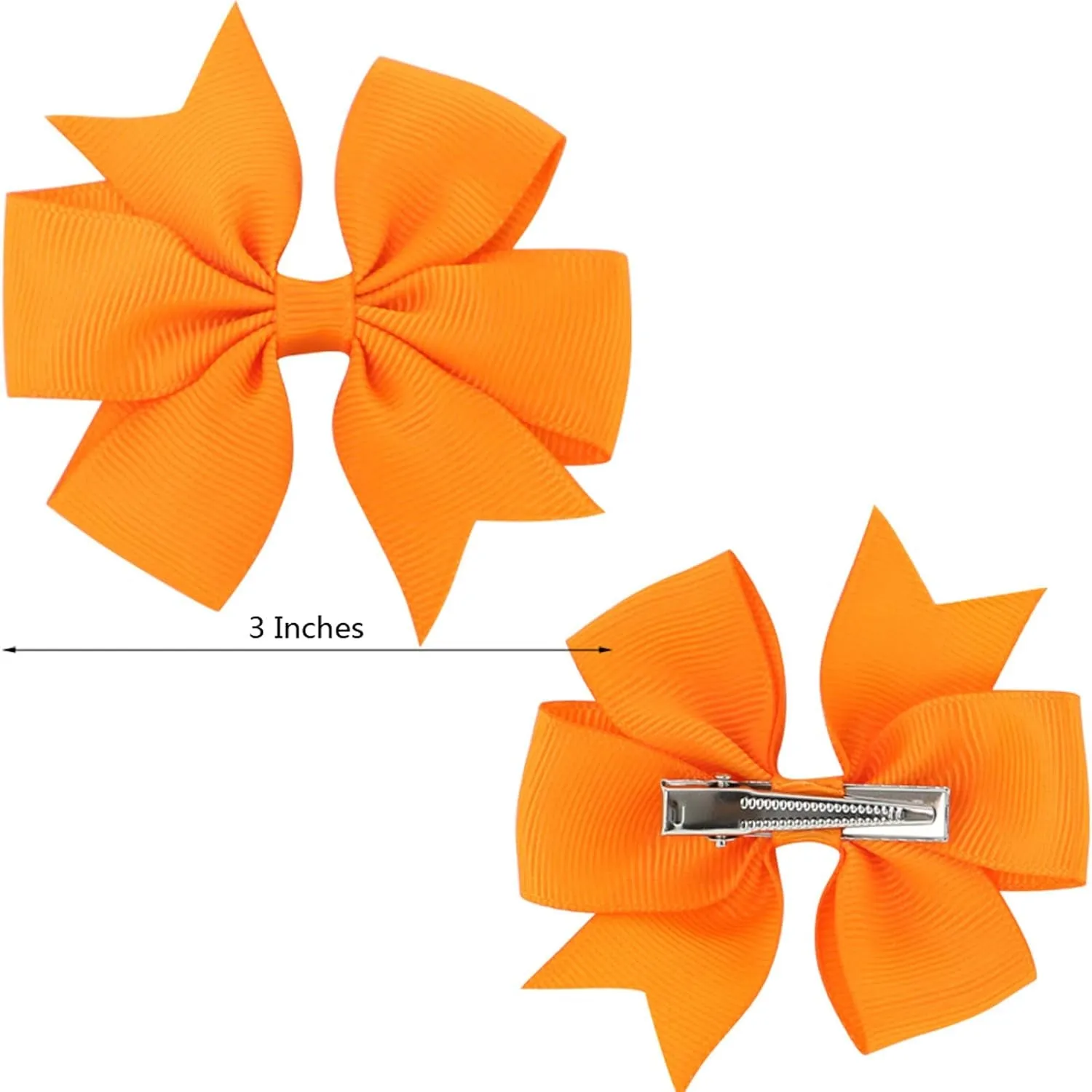 40Piece 3 Inch Boutique Grosgrain Ribbon Pinwheel Hair Bows Alligator Clips for Girls Babies Toddlers Accessories Teens in Pairs