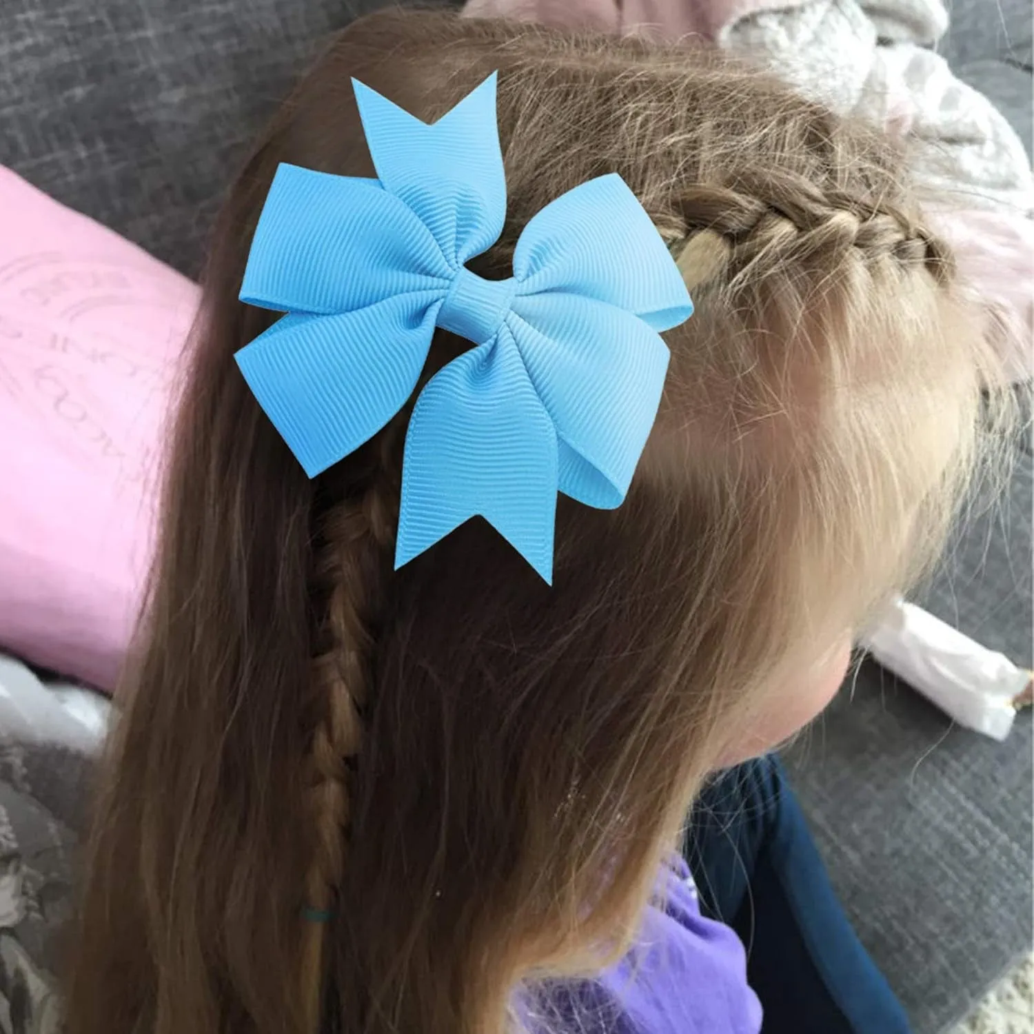 40Piece 3 Inch Boutique Grosgrain Ribbon Pinwheel Hair Bows Alligator Clips for Girls Babies Toddlers Accessories Teens in Pairs