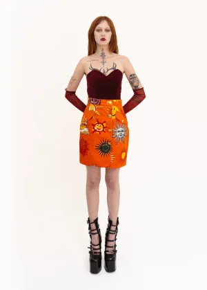 90s vintage sun print skirt