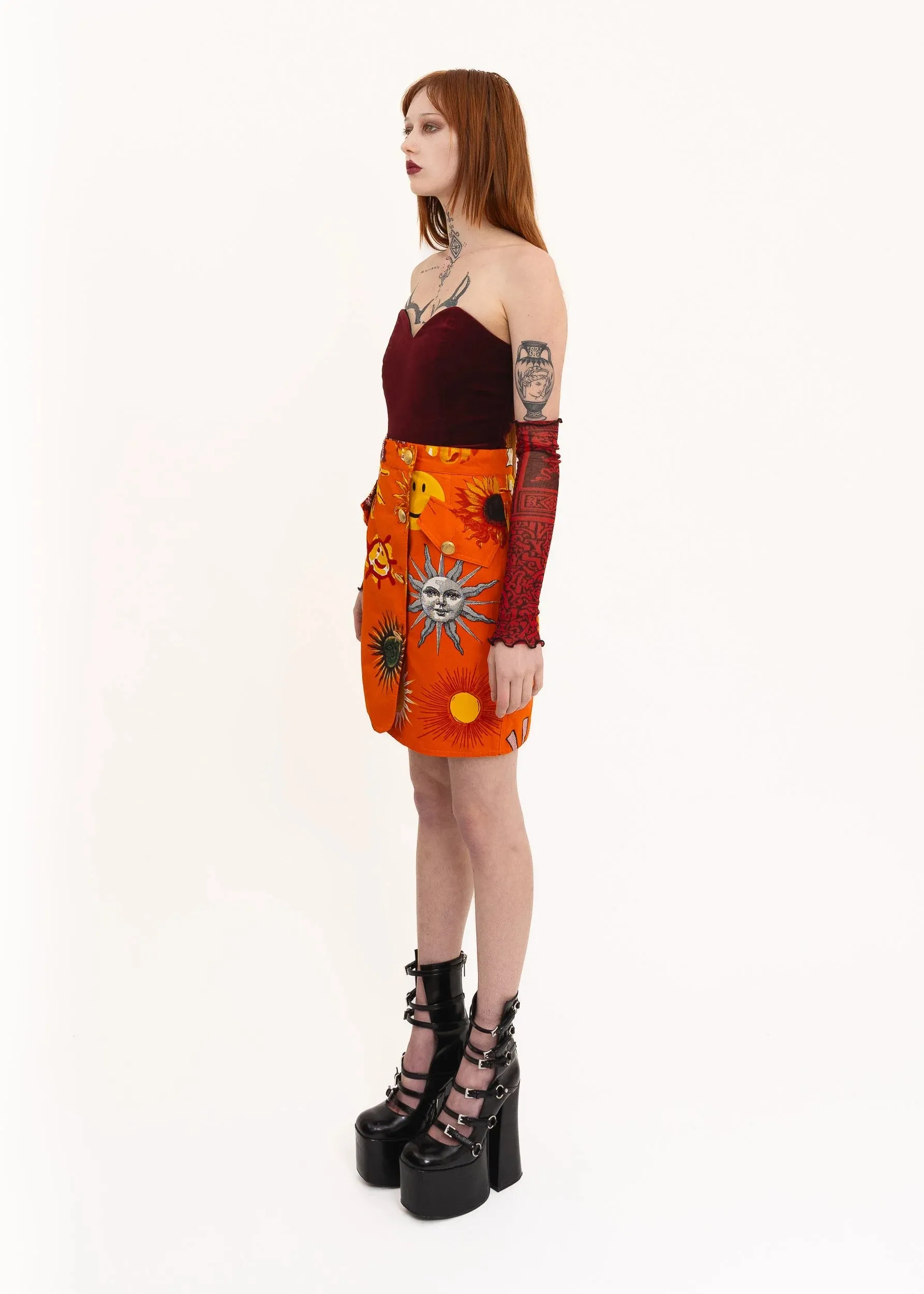 90s vintage sun print skirt
