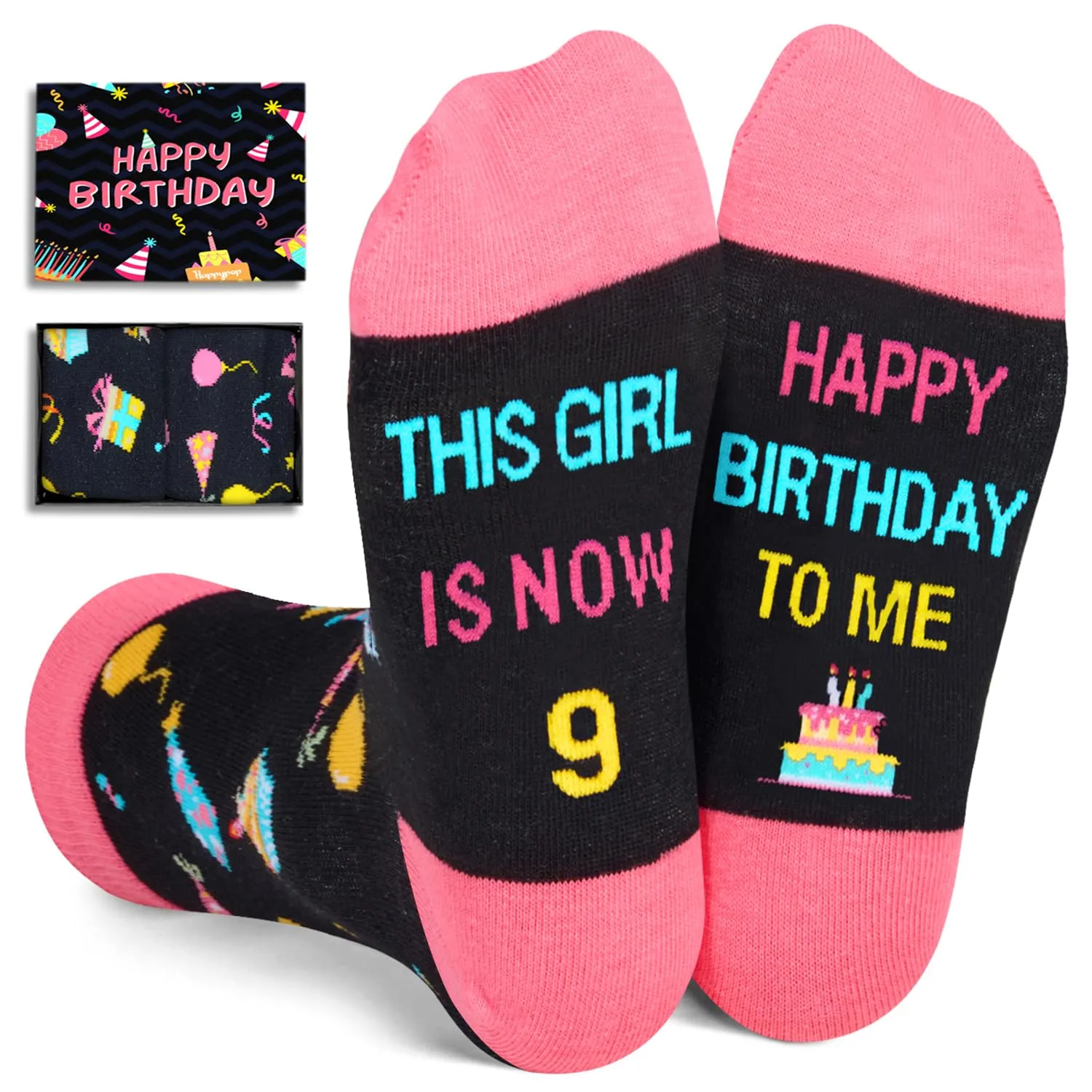 9th Birthday Gifts Ideas for Girls - Socks for Girls Age 9, Presents for 9 Year Old Kids, Gifts for Nine Year Old Girls
