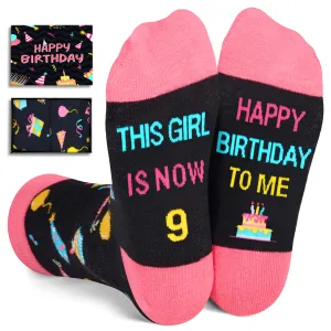 9th Birthday Gifts Ideas for Girls - Socks for Girls Age 9, Presents for 9 Year Old Kids, Gifts for Nine Year Old Girls