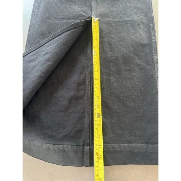 A Loves A Pencil Midi Jean Skirt Size 25 Black High Waisted Denim Slit Front