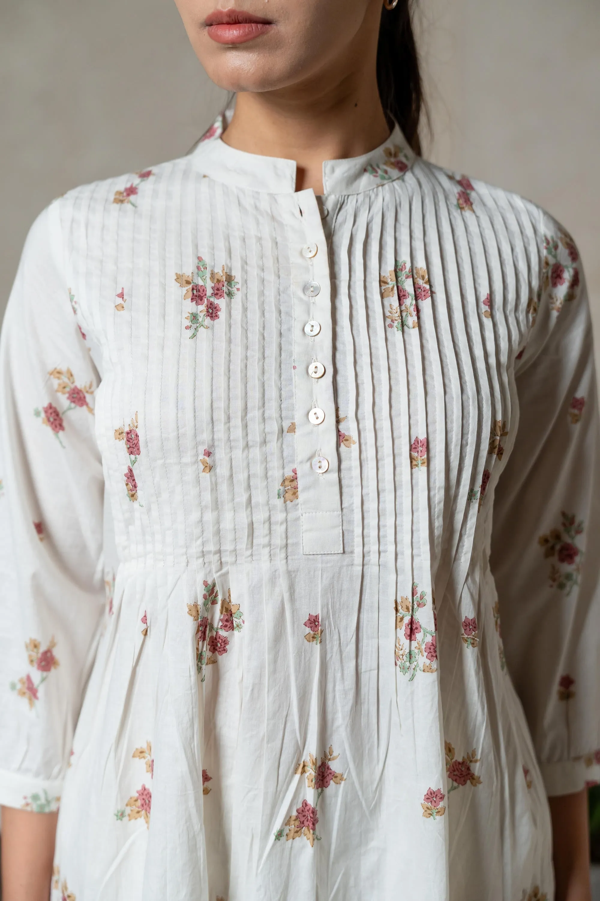 Aabha Pink Printed Cotton Kurta | Ray-ethnic