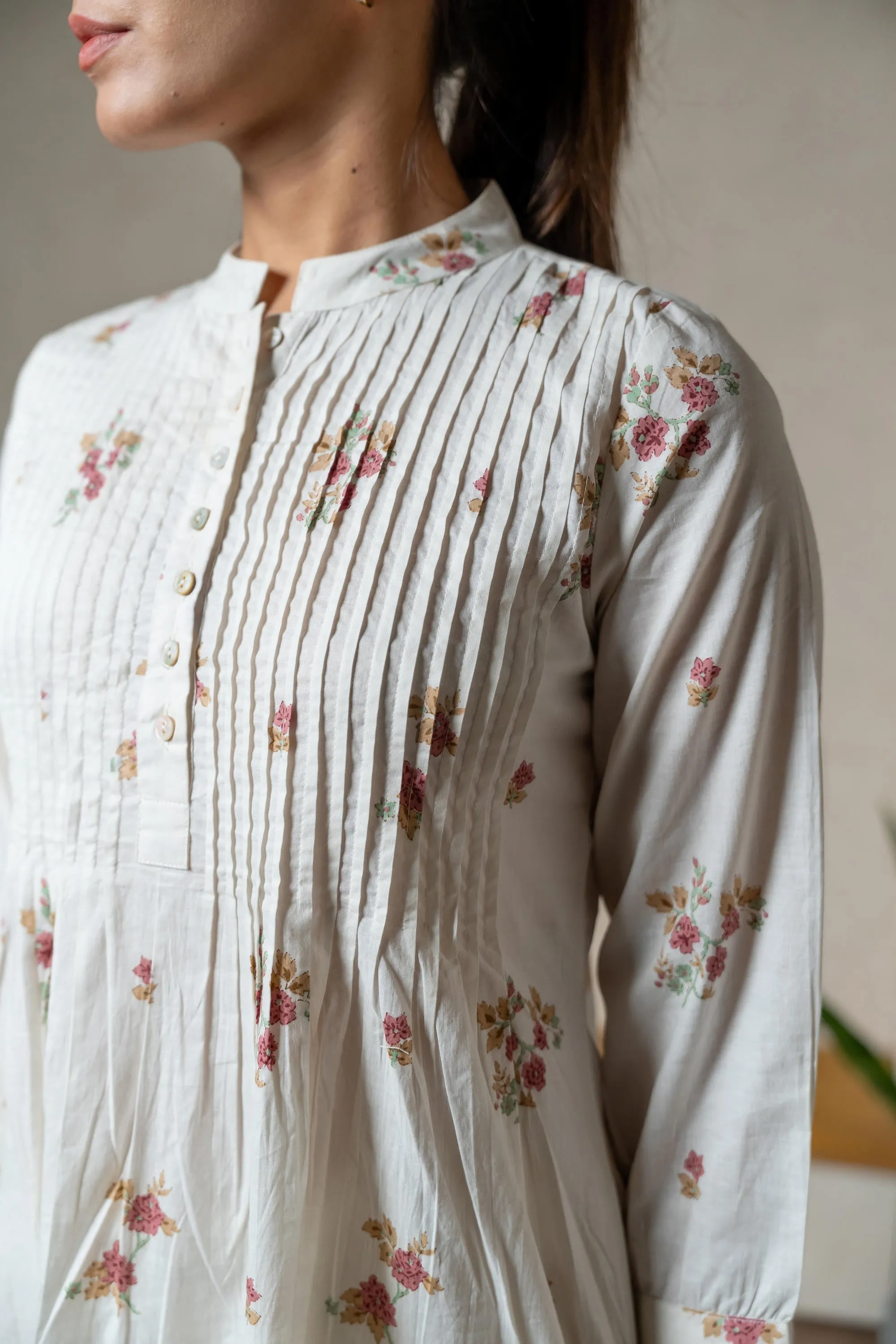 Aabha Pink Printed Cotton Kurta | Ray-ethnic