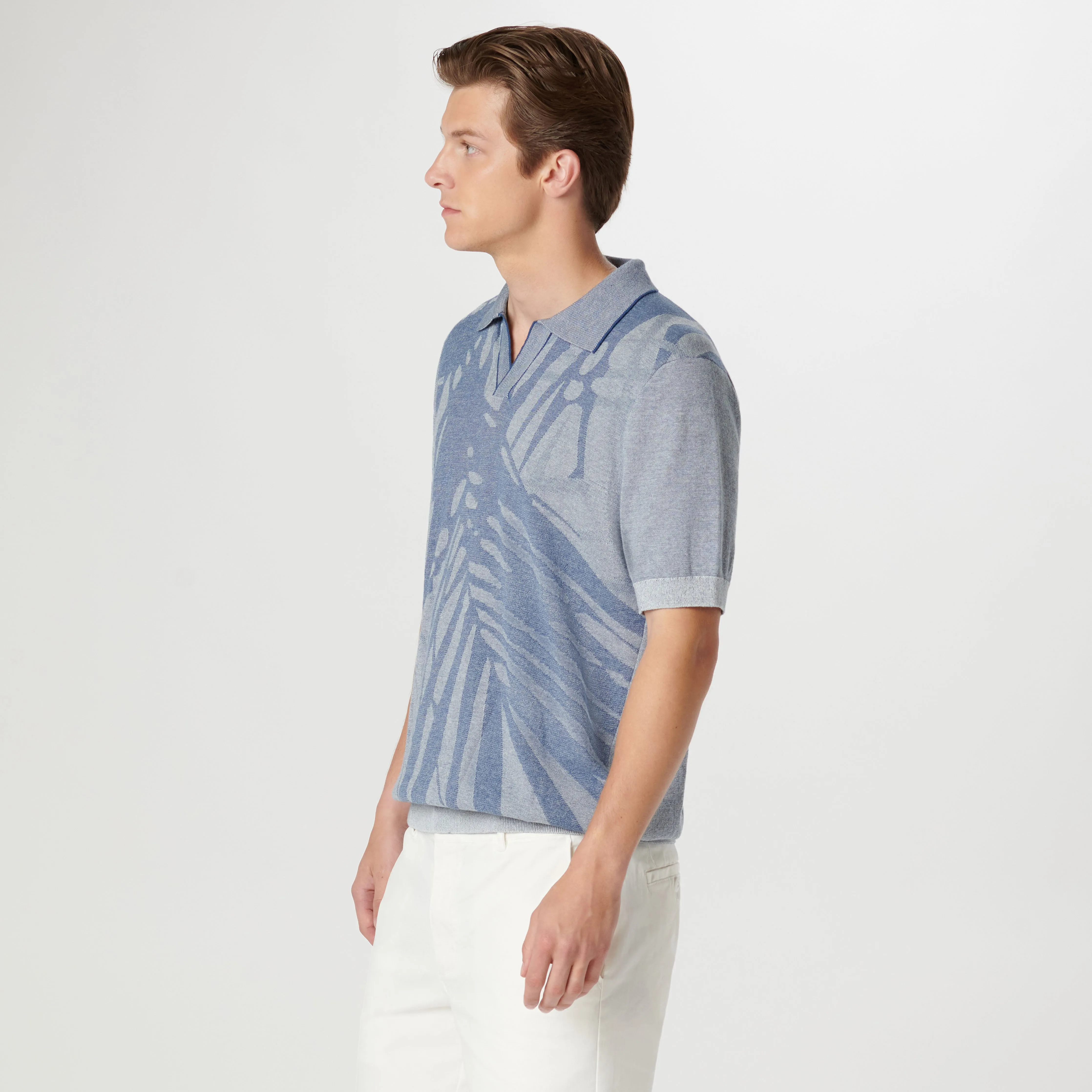 Abstract Print Short Sleeve Johnny Sweater