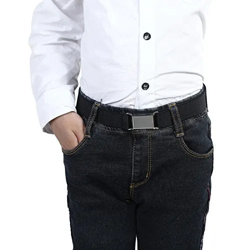Adjustable Elastic Buckle Belts 3 Pack (Navy/Brown/Black)