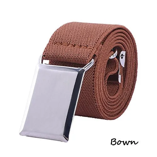 Adjustable Elastic Buckle Belts 3 Pack (Navy/Brown/Black)