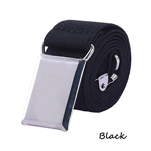 Adjustable Elastic Buckle Belts 3 Pack (Navy/Brown/Black)