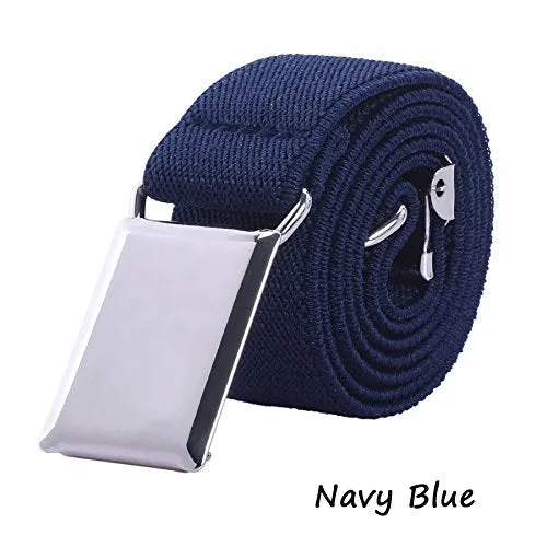Adjustable Elastic Buckle Belts 3 Pack (Navy/Brown/Black)