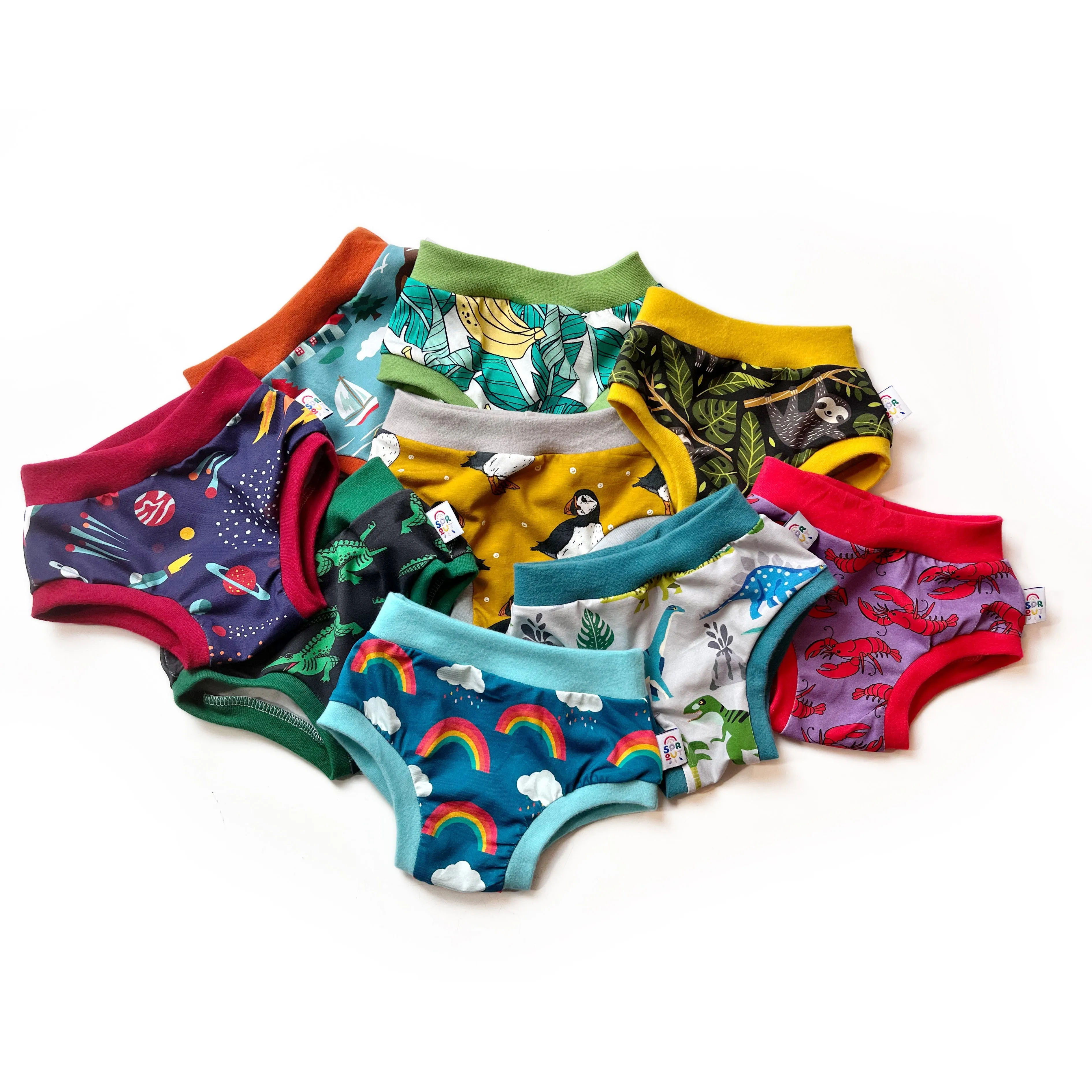 Age 7-8 Children's Unisex Organic Pants - Mixed Pack of 3 | Ethical Kids Underwear