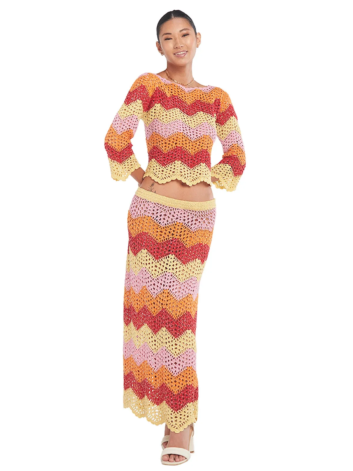 Agnes Crochet Blouse-Agnes Crochet Skirt ::RET