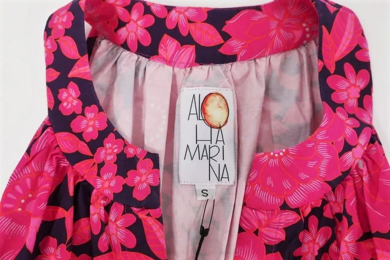 Aloha Marina Maxi Dress Kona Pink Floral Print Cotton Sleeveless Size Small NEW