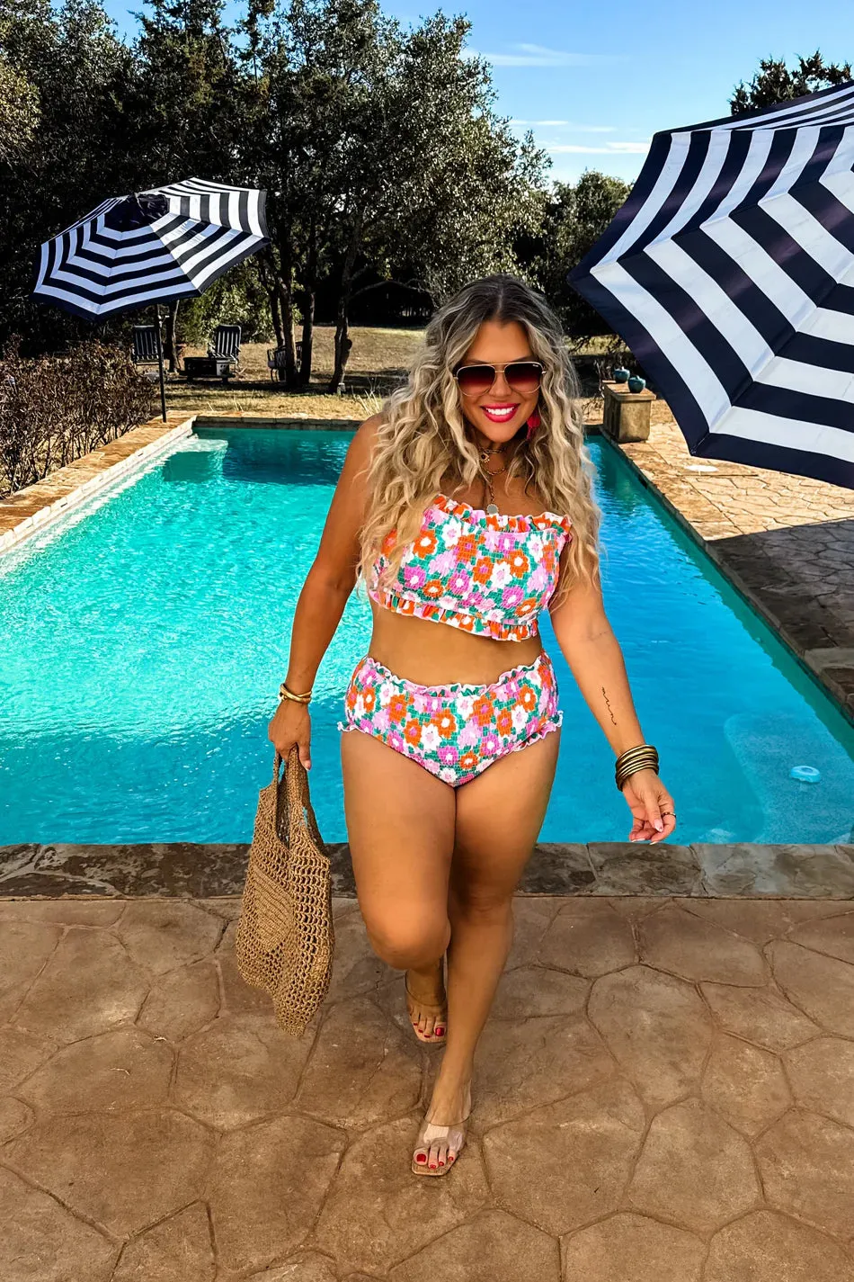 Amalfi Blooms 3pc Swim Suit Set