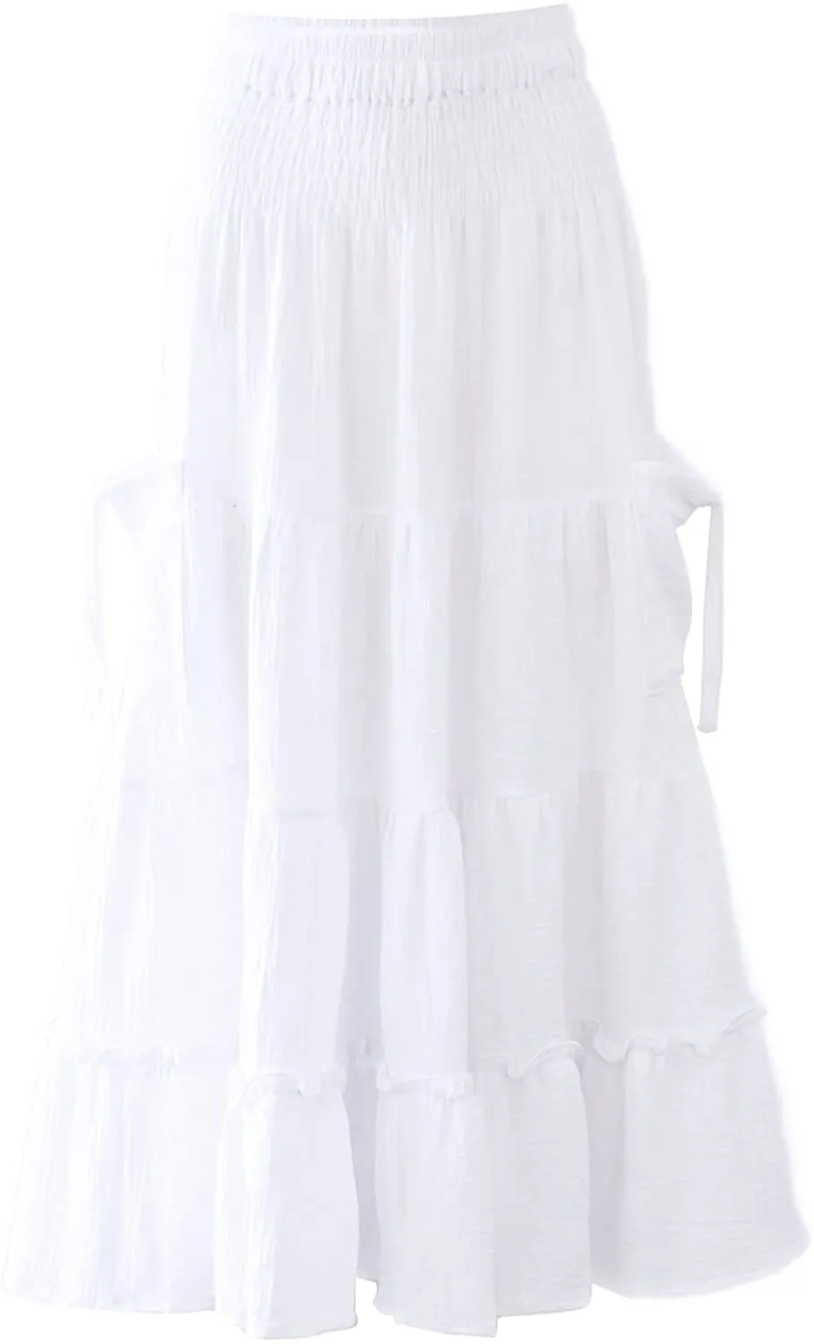 Amazhiyu Womens Maxi Boho Skirt Summer Flowy Renaissance Skirt
