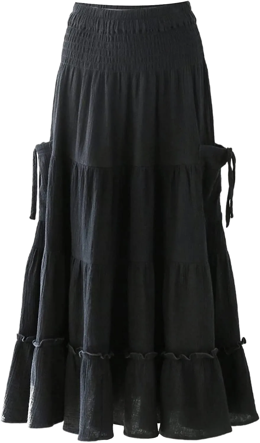 Amazhiyu Womens Maxi Boho Skirt Summer Flowy Renaissance Skirt