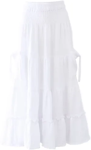 Amazhiyu Womens Maxi Boho Skirt Summer Flowy Renaissance Skirt