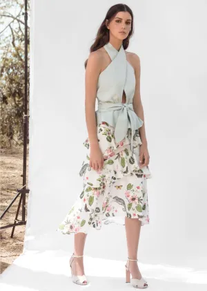 ANABELLA SKIRT IN WHITE CAMALEON PRINT