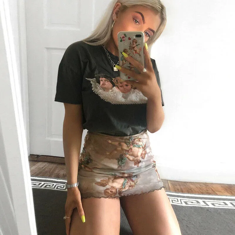 Angel Print Skirt