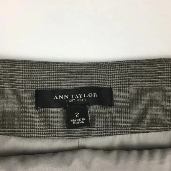 Ann Taylor Subtle Plaid High Waisted Pencil Skirt