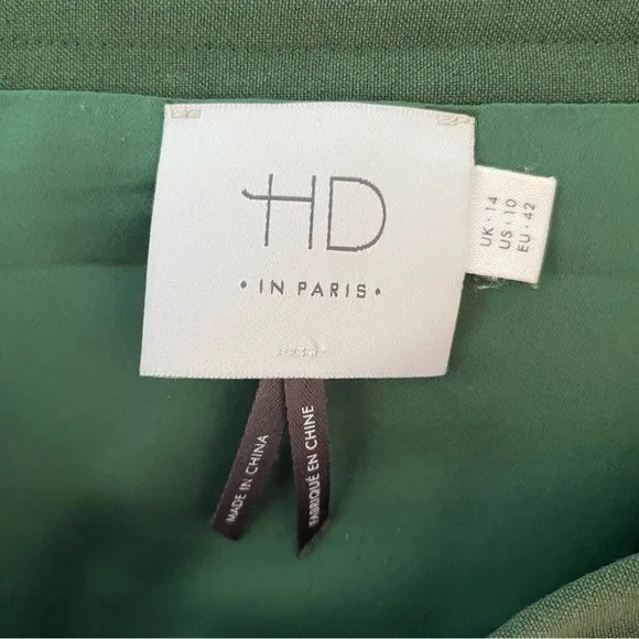 Anthropologie HD Paris Flounce Hem Skirt green size 10
