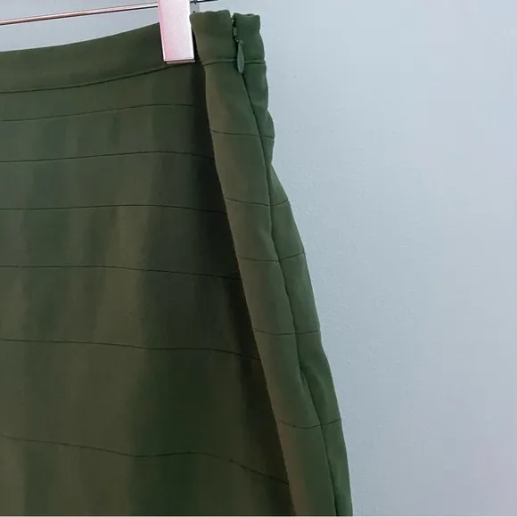 Anthropologie HD Paris Flounce Hem Skirt green size 10