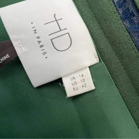 Anthropologie HD Paris Flounce Hem Skirt green size 10