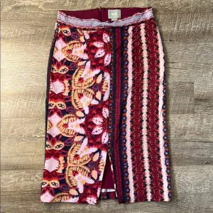 Anthropologie Maeve Marala Floral Stretch Pencil Skirt Size Small