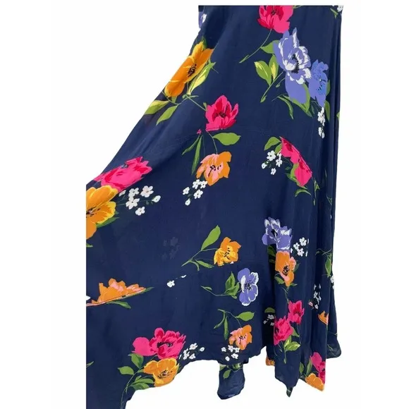 Anthropologie Maeve Vivienne blue Maxi Dress Size 2 Floral Smocked Back