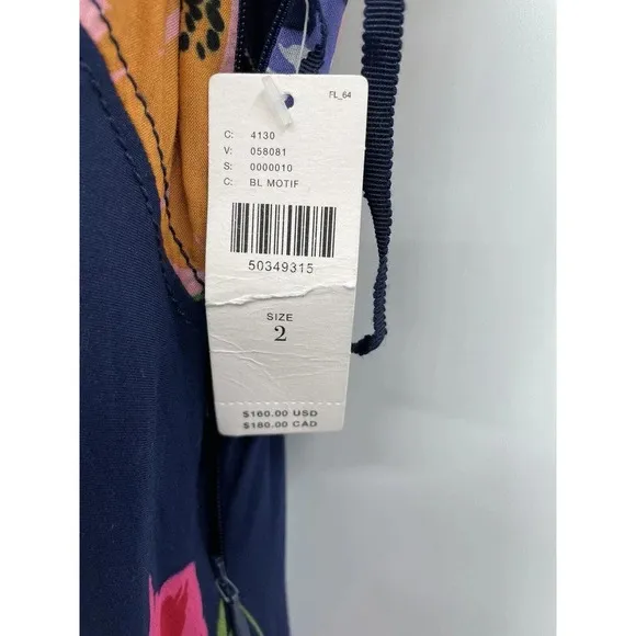 Anthropologie Maeve Vivienne blue Maxi Dress Size 2 Floral Smocked Back