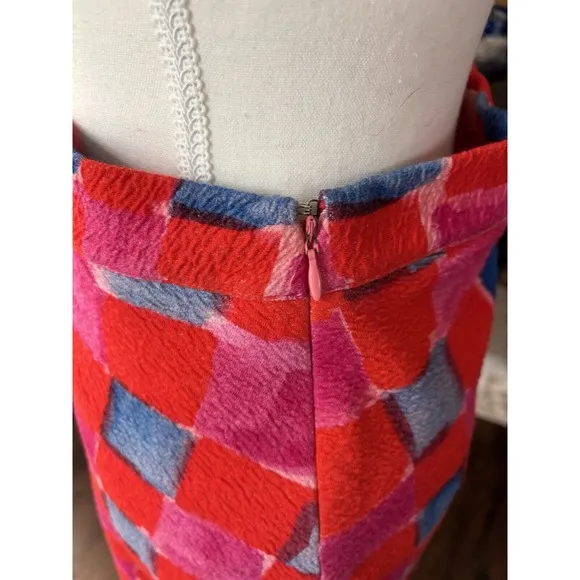 Anthropologie XS Maeve Slim Fit Midi Skirt Red Pencil Stretch