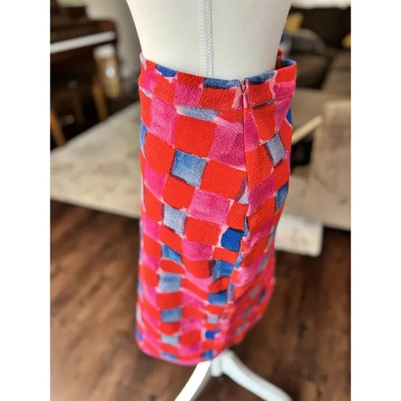 Anthropologie XS Maeve Slim Fit Midi Skirt Red Pencil Stretch