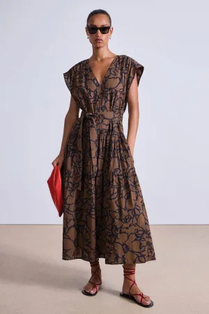Apiece Apart Agathe Tier Maxi in Large Lace Chocolate Floral