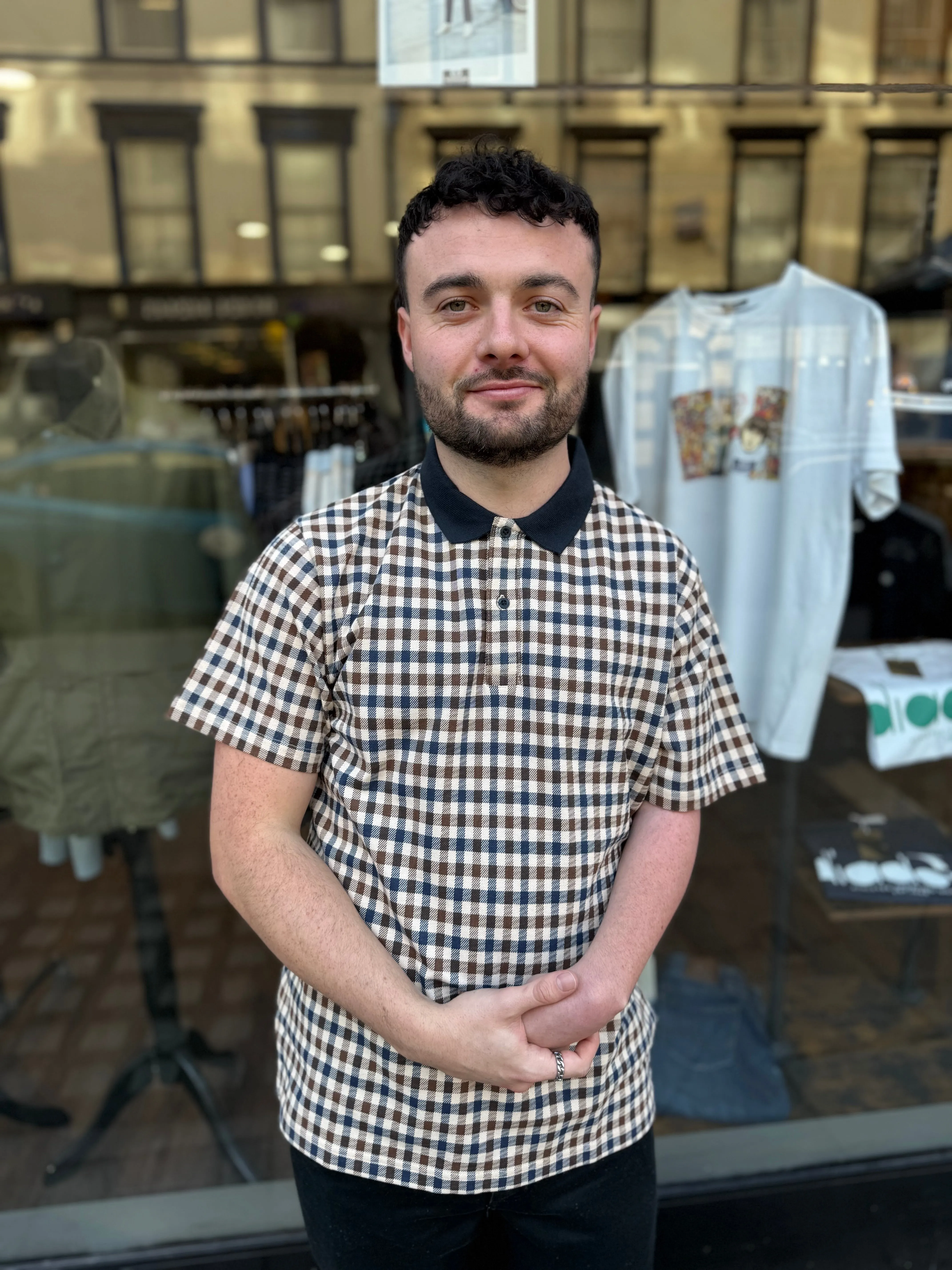 Aquascutum Club Check Polo Navy