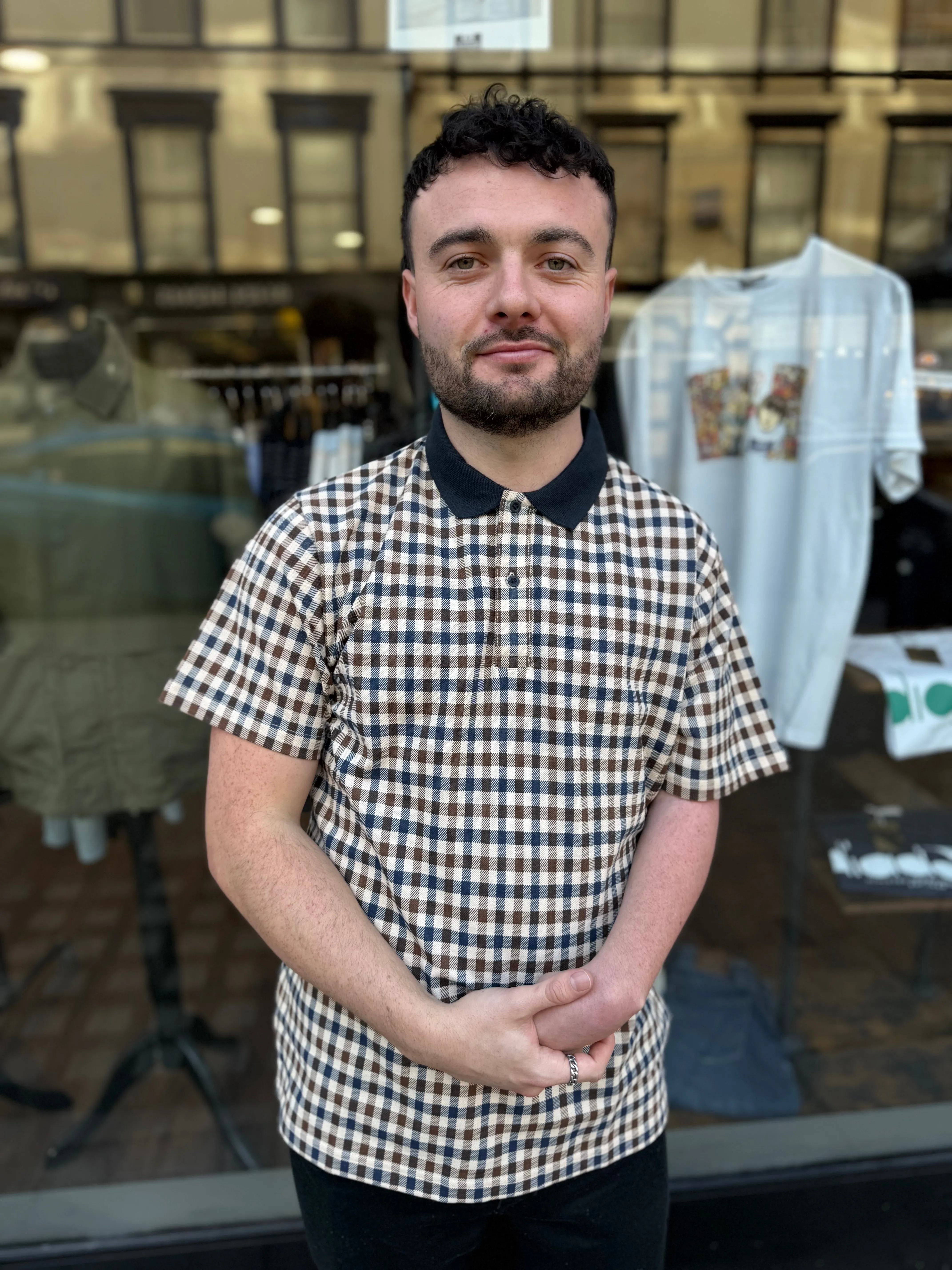 Aquascutum Club Check Polo Navy