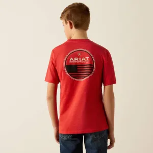 Ariat Boys Original Flag Scope Tee Red Heather 10054067