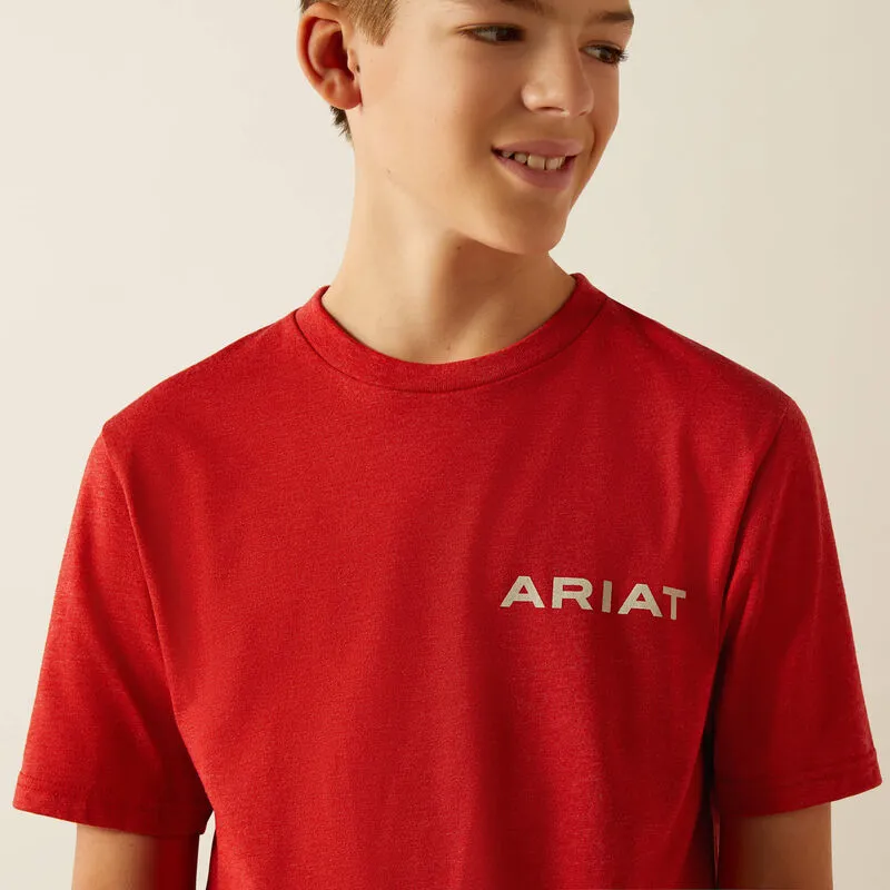 Ariat Boys Original Flag Scope Tee Red Heather 10054067