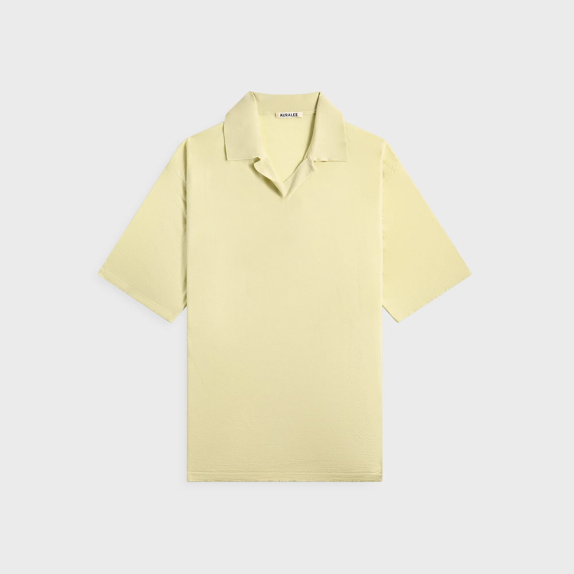 Auralee Product Dyed Wool Knit Polo - Light Pistahio