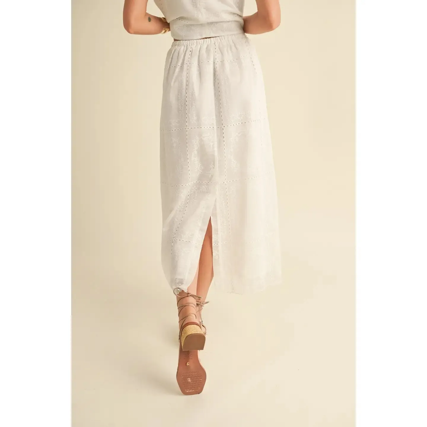 Avery Detail Skirt- White