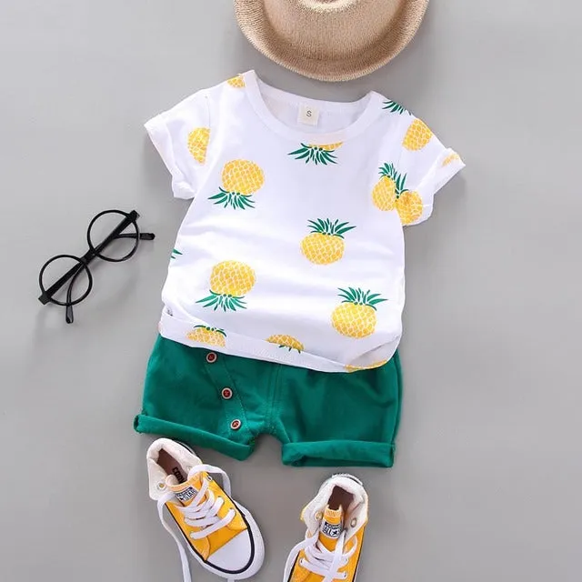 Baby Boys Girls Clothes Clothing Sets Kids Children Boy T-shirts   Pants Suits Summer Toddler